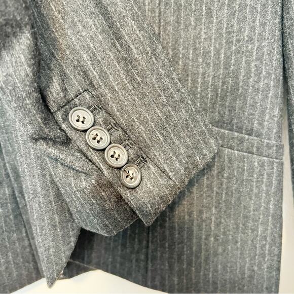 Jcrew super 120's Italian Wool Pinstripe Blazer Jacket Gray Women's size 0 - Picture 4 of 8
